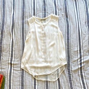 Cream thick strapped tank top blouse